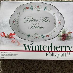 Pfaltzgraff Winterberry “Bless This House” Plate New in Box w/ Box Wear